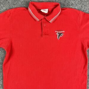 NFL Atlanta Falcons Polo Men's L Red Logo Embroidered Football Apparel